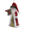 (50169) De Carlini Italian Ornaments Santa With Beige Santa Sack, 7.25 Inch, Ornament Traditional Christmas Bn436