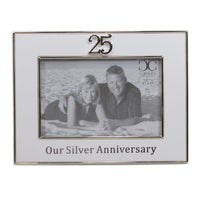 (50237) Home Decor 25Th Anniversary Frame., 6.00 Inch, Silver 19925