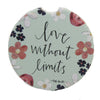 (50418) Car Coaster Love Without Limits Car Coaster, 2.50 Inch, Absorbent Flowers 81117