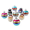 (50498) Christopher Radko Company Christmas Confetti Figures, 3.00 Inch, Rounds Ornament Set 9 Santa 4027856