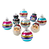 (50498) Christopher Radko Company Christmas Confetti Figures, 3.00 Inch, Rounds Ornament Set 9 Santa 4027856