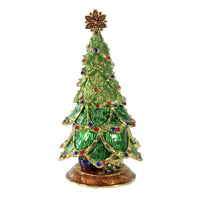 (50519) Hinged Trinket Box Christmas Tree With Star Box, 3.75 Inch, Magnetic Presents 4053