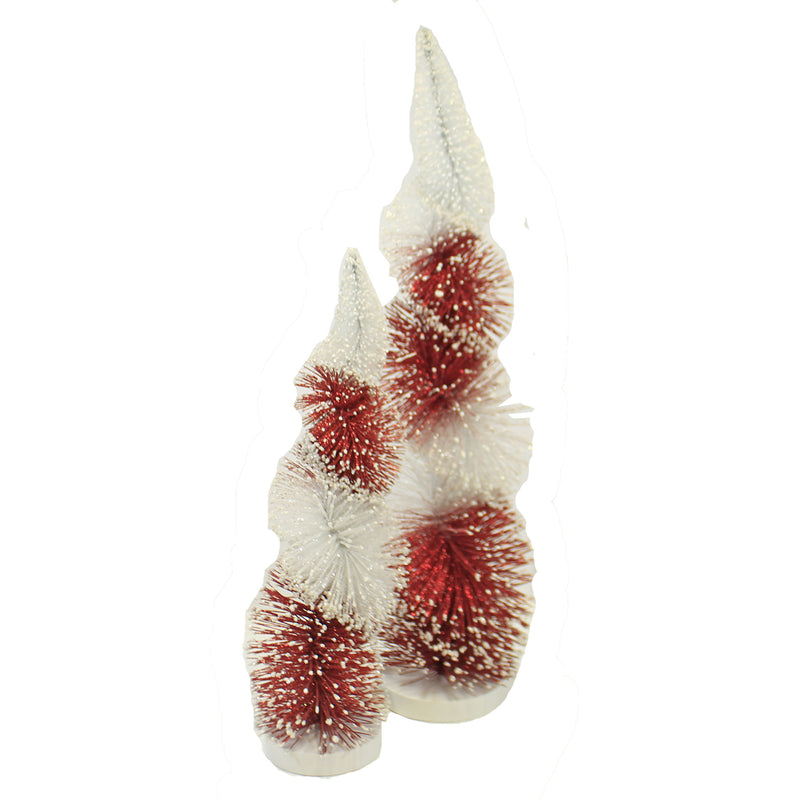 (50530) Christmas Swirl Bottle Brush Tree, 18.00 Inch, Home Decor Red And White Xt853231.3331