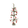 (50730) Christmas Tinsel Tree Red Ornaments, 10.25 Inch, Vintage Look Silver 52896.