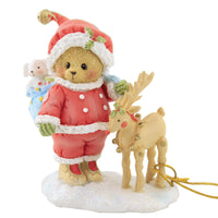 (50731) Cherished Teddies William Santa Figurine, 4.00 Inch, Teddy Bear Reindeer Christmas 134209