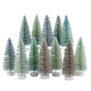 (50785) Christmas Rainbow Trees Winter Blue S/12, 5.25 Inch, Bottle Brush Christmas Village Ms436lwb