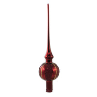 (50793) Inge Glas Stripe Oxblood Finial, 11.50 Inch, Tree Topper Christmas 21337T021