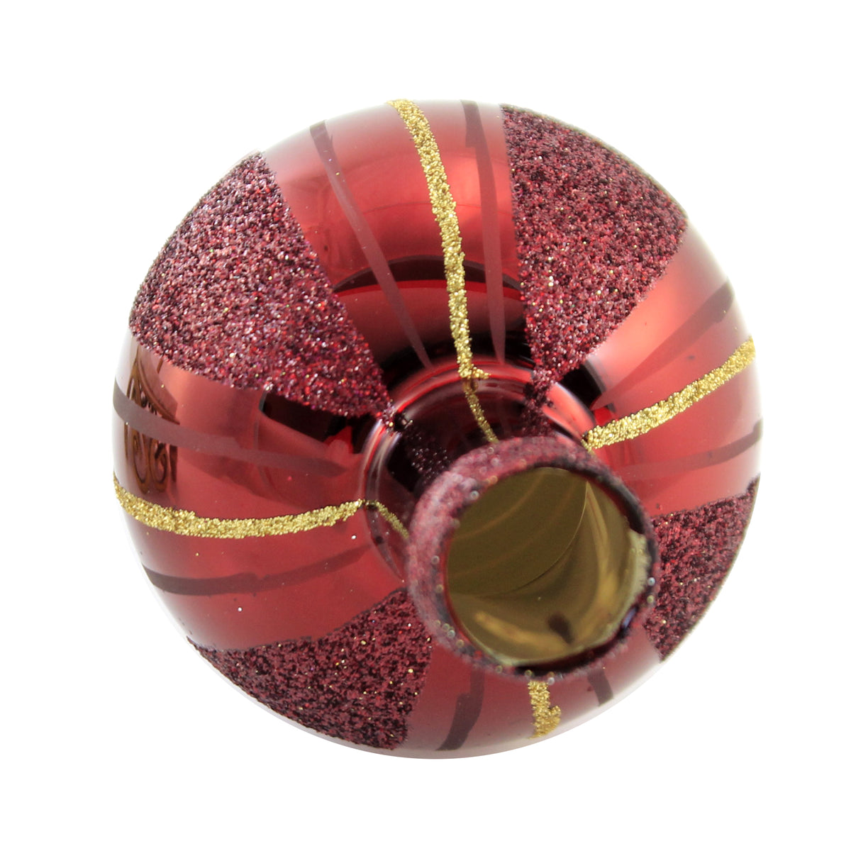 Inge Glas Stripe Oxblood Finial - - SBKGifts.com