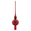 (50800) Inge Glas Dark Red Block Stripes Finial, 11.50 Inch, Tree Topper Christmas 21335T021