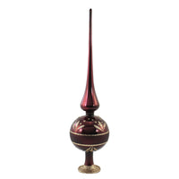 Inge Glas Dark Red Flower Border Finial - - SBKGifts.com