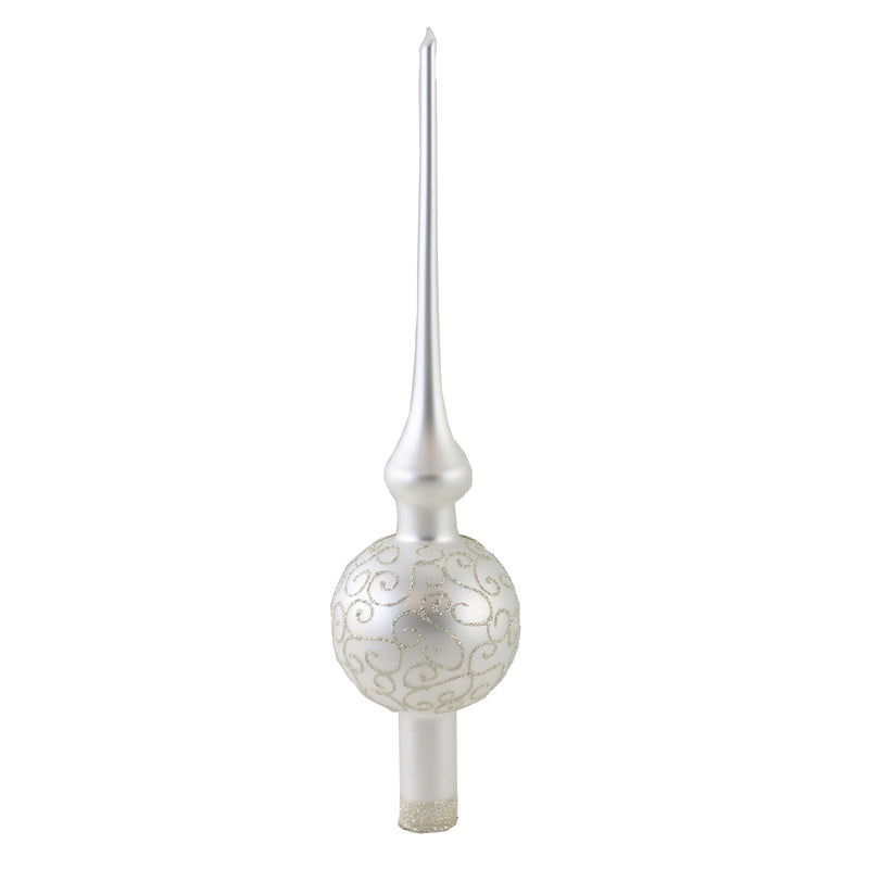 Inge Glas Mistletoe White Finial - - SBKGifts.com