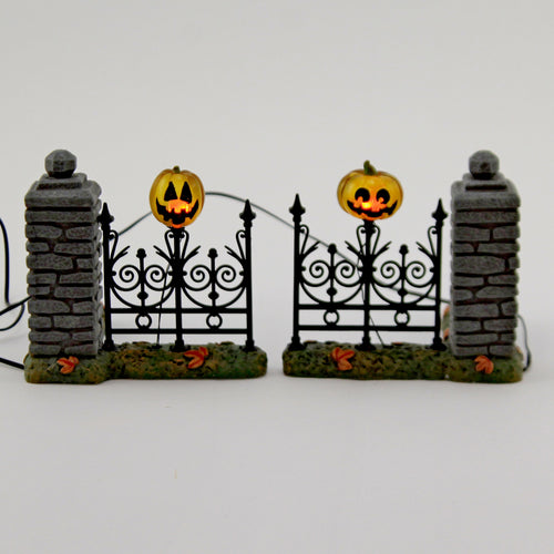 Department 56 Villages Jack-O-Lantern Lit Fence Corner - - SBKGifts.com