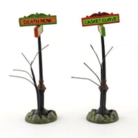 (50843) Department 56 Accessory Creepy Village Street Signs, 4.25 Inch, Death Row Casket Curve 6007705