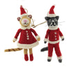 (50922) Holiday Ornament Mr & Mrs Cat Clause Set/2, 7.50 Inch, Kitten Santa Stand Hang Wo2033