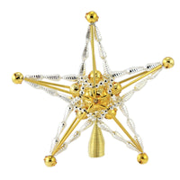 (50931) Tree Topper Finial Gold And Silver Tree Topper, 6.00 Inch, Czech Beaded Artisan Handmade 486240