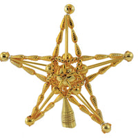 (50932) Tree Topper Finial Gold Star Tree Topper., 6.00 Inch, Czech Beaded Artisan Handmade 486260