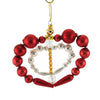 (50935) Holiday Ornament Double Heart, 3.00 Inch, Czech Beaded Love Valentine 318359