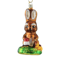 (51088) Holiday Ornament Woodland Bunny & Mushroom, 5.00 Inch, German Ladybug Rabbit Forest Of17132