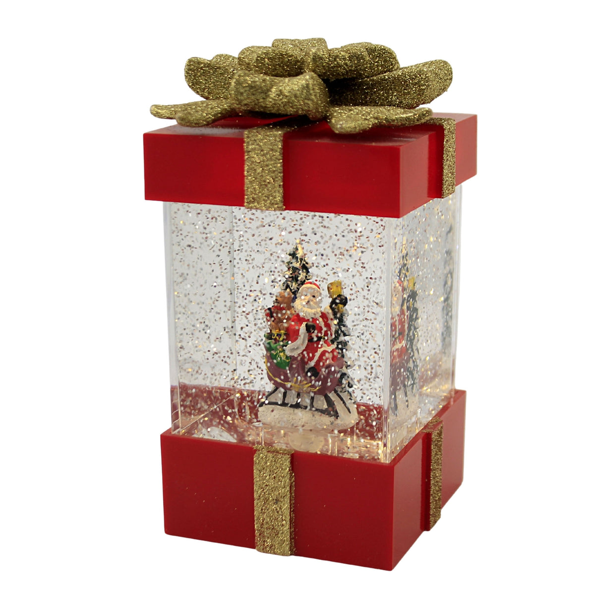 Christmas Santa/ Sled Package Waterglobe - - SBKGifts.com