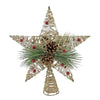 (51288) Tree Topper Finial Natural Jute Star, 11.25 Inch, Christmas Tree Topper Pine Cone D3678