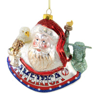 (51298) Holiday Ornament American International Santa, 5.50 Inch, Eagle Red White Blue Td1707