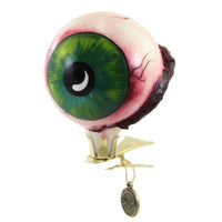 (51300) Blu Bom Green Eye Ball Ornament, 3.00 Inch, Bloodshot Halloween Clip On 2020214