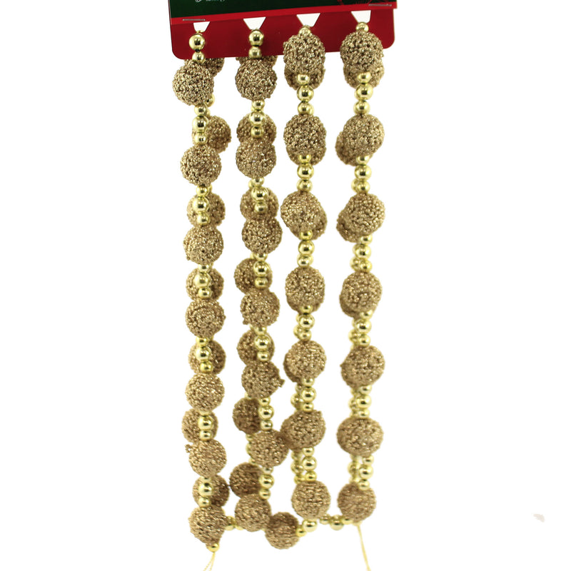 Christmas Gold Glitter Ball Garland - - SBKGifts.com