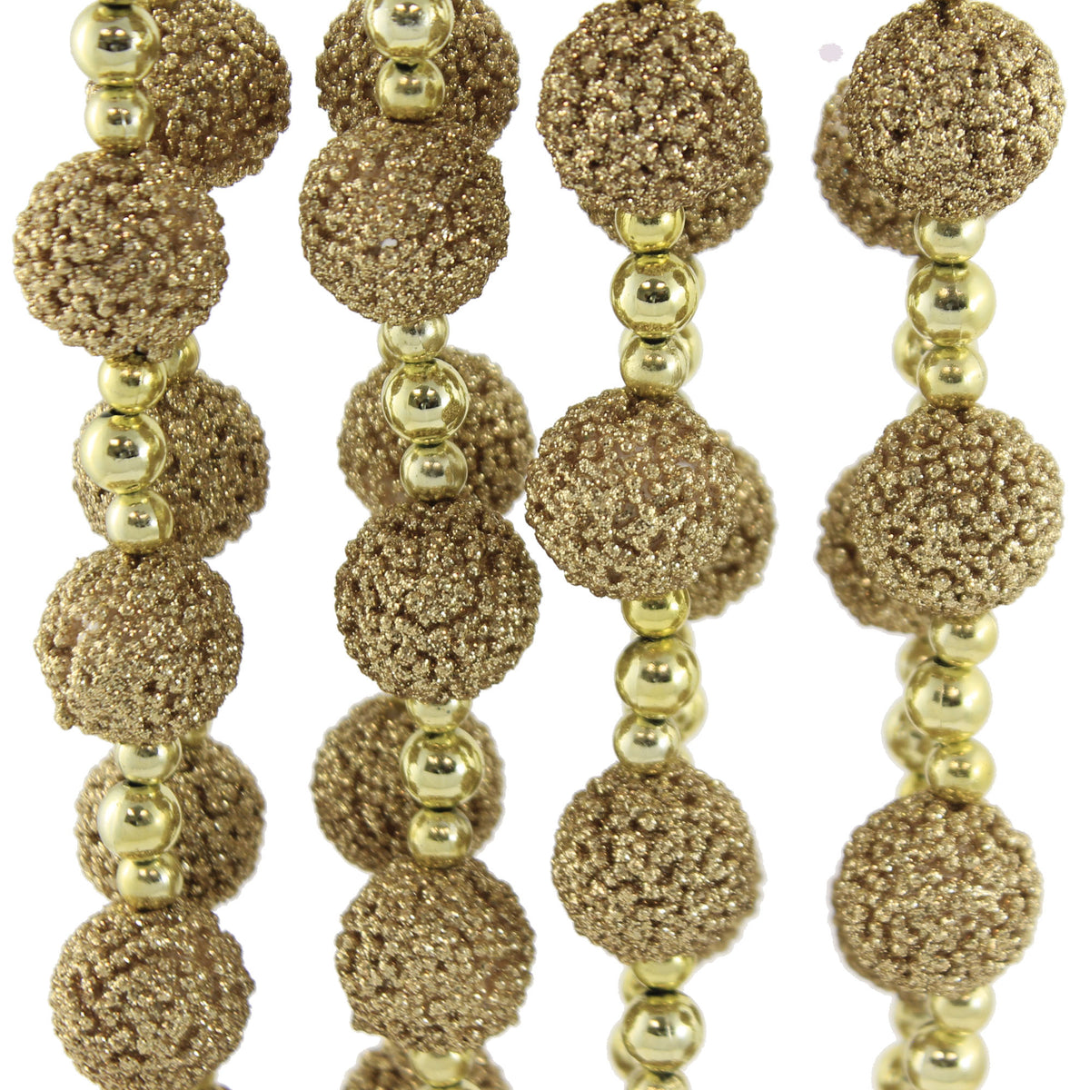 Christmas Gold Glitter Ball Garland - - SBKGifts.com