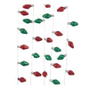 (51360) Christmas Glittered Light Bulb Garland, 72.00 Inch, Red Green 6 Feet Long H2058