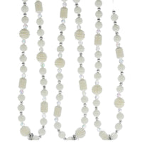 (51366) Christmas White Bead Garland, 72.00 Inch, Pearl Faceted D3529