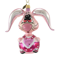 (51373) Blu Bom Lop Eared Pink Momma Bunny, 5.25 Inch, Ornament Mom Mother Rabbit 19011