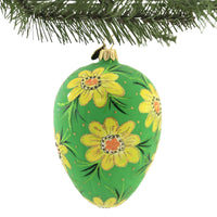 Blu Bom Egg W/ Yellow Spring Flowers - - SBKGifts.com