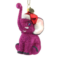 (51376) Blu Bom Fuchsia Pink Glittered Elephant, 5.00 Inch, Ornament Baby 1St Christmas 19022 Blu