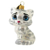 (51458) Blu Bom Silver Striped Cat Ornament, 3.50 Inch, Kitten Pet Feline Meow 18040