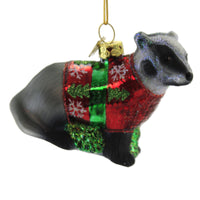 (51532) Noble Gems Christmas Badger, 3.00 Inch, Red Sweater Nb1654