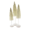 (51567) Christmas Platinum Bottle Brush Trees, 12.00 Inch, Glittered Flocked Lc9576