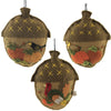 (51607) Holiday Ornament Acorn Applique, 4.50 Inch, Fall Thanksgiving Pumpkins Rl8247