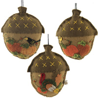 (51607) Holiday Ornament Acorn Applique, 4.50 Inch, Fall Thanksgiving Pumpkins Rl8247