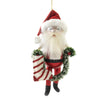 (51652) De Carlini Italian Ornaments Santa With Red / White Stocking, 6.75 Inch, Ornament Christmas Italian Bn475