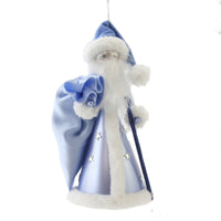 (51655) De Carlini Italian Ornaments Cerulean Santa, 6.00 Inch, Ornament Sky Stars Italian Bn442m