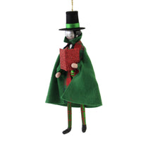 (51665) De Carlini Caroling Man, 7.00 Inch, Ornament Italian Singing Song Om4443