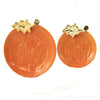 (51676) Tabletop Pumpkin Plate With Leaf, 7.00 Inch, Set Of 2  Appetizer Halloween Em2016