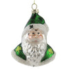 (51681) Holiday Ornament Irish Santa Head Glass Ornament, 4.50 Inch, Christmas Claus Shamrock Orn75236