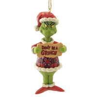 (51682) Jim Shore Don't Be A Grinch, 5.00 Inch, Ornament Dr. Suess 6009534