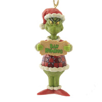 (51691) Jim Shore Grinch Bah Humbug Ornament, 5.25 Inch, Christmas Dr Seuss 6009533