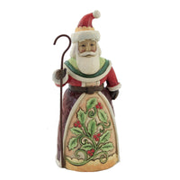 (51848) Jim Shore Santa With Holly Pint, 5.50 Inch, Claus Christmas 6009003