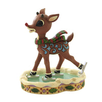 (51949) Jim Shore Rudolph Ice Skating, 6.00 Inch, Red Nosed Reindeer 6009112