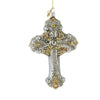 (51956) Huras Family Silver Gold Ornate Cross, 6.25 Inch, Ornament Religious Blessing C726