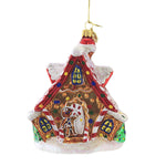Huras Family Gingerbread House - 1 Glass Ornament 5.75 Inch, Glass - Ornament Gumdrop Candy Cane S413 (51958)
