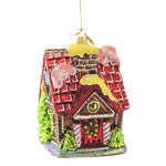 5.50 Inch Cotton Candy Gingerbread House Ornament Candy Cane Gum Drop S748a (51960)